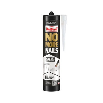 Unibond No More Nails Crystal Translucent Water Resistant Adhesive 347G, Volume 280Ml