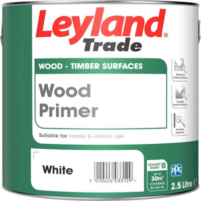 Leyland Trade White Wood Primer, 2.5L Tin