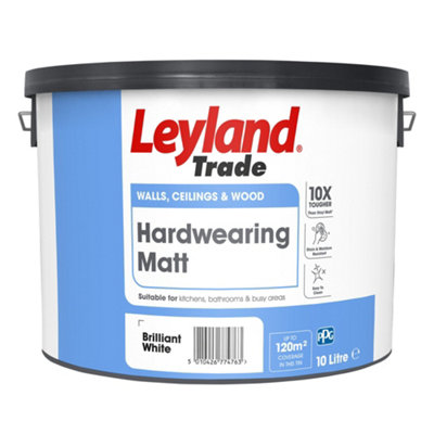 Leyland Trade Brilliant White Matt Wall & Ceiling Emulsion Paint, 10L