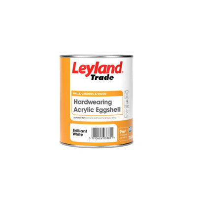 Leyland Trade Brilliant White Eggshell Emulsion Paint, 750Ml
