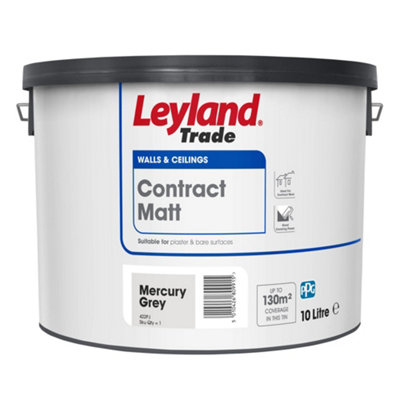 Leyland Trade Contract Grey Matt Emulsion Paint, 10L