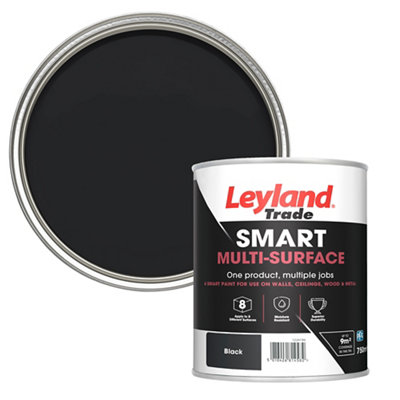 Leyland Trade Smart Black Mid Sheen Multi-Room Multi-Surface Paint, 750Ml