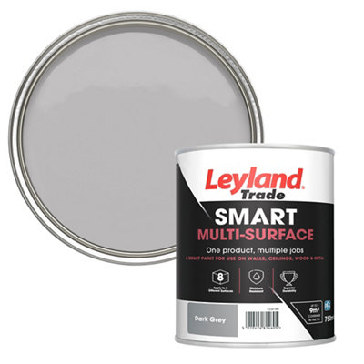 Leyland Trade Smart Dark Grey Mid Sheen Multi-Room Multi-Surface Paint, 750Ml