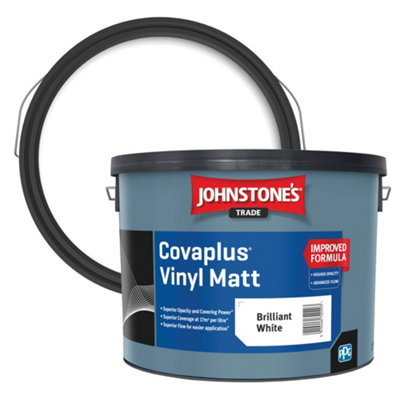 Johnstone's Trade Covaplus Brilliant White Contract Matt Wall & Ceiling Vinyl Emulsion, 10L