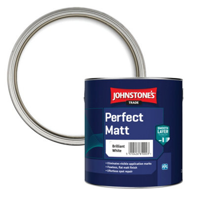 Johnstone's Trade Perfect Matt Brilliant White Wall & Ceiling Emulsion Paint, 2.5L