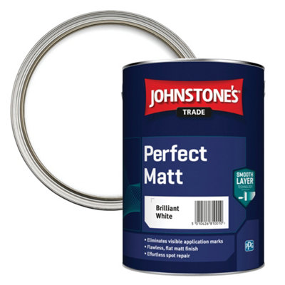Johnstone's Trade Perfect Matt Brilliant White Wall & Ceiling Emulsion Paint, 5L