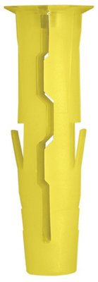 Rawlplug Uno Yellow Nylon Wall Plug (Dia)5Mm (L)24Mm, Pack Of 96
