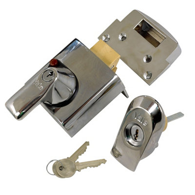 Yale Chrome Effect 60Mm Night Latch, (H)90Mm (W)90Mm