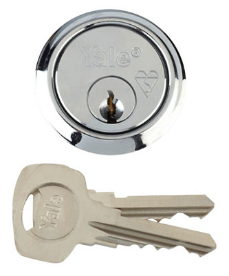Yale High Security Chrome-Plated Metal Single Rim Cylinder Lock, (L)42Mm