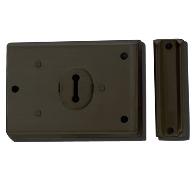 Yale 46Mm Black Metal Rim Lock, (H)76Mm (L)102Mm