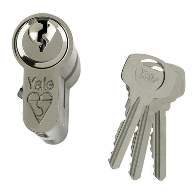 Yale Satin Nickel-Plated Single Euro Cylinder Lock 45/45, (L)100Mm (W)29Mm
