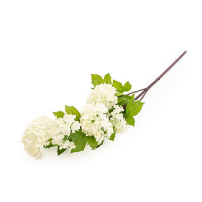 B&Q White Viburnum Single Stem Artificial Flower (H) 645Mm