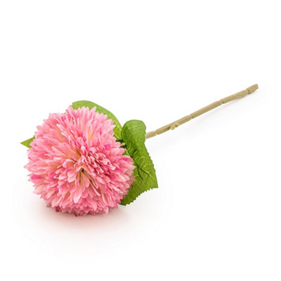 B&Q Pink Chrysanthemum Two Tone Single Stem Artificial Flower (H) 420Mm