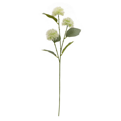 B&Q White & Sage Viburnum 3 Bud Single Stem Artificial Flower (H) 670Mm