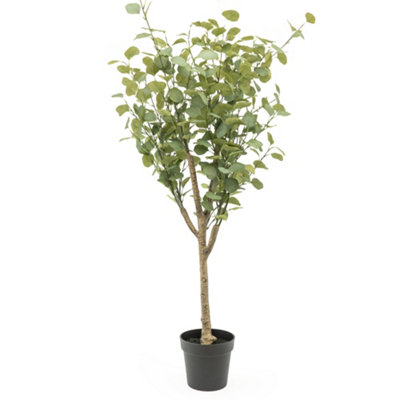Candlelight Green 160Cm Eucalyptus Tree Artificial Plant In Black Australian Plastic Pot