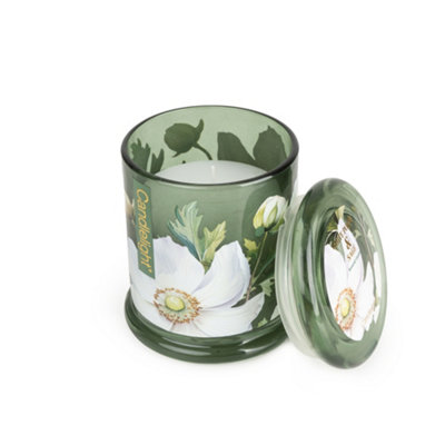 Candlelight Green Floral White Poppy & Sage Jar Candle