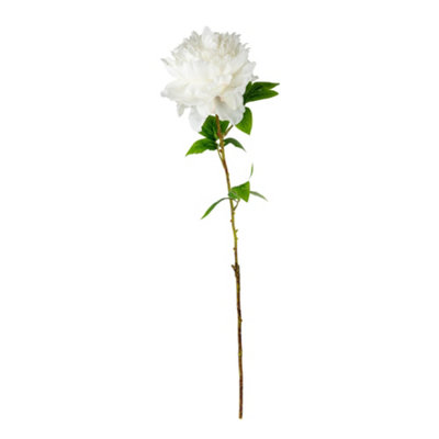 Candlelight White Peony Artificial Foliage (H) 620Mm