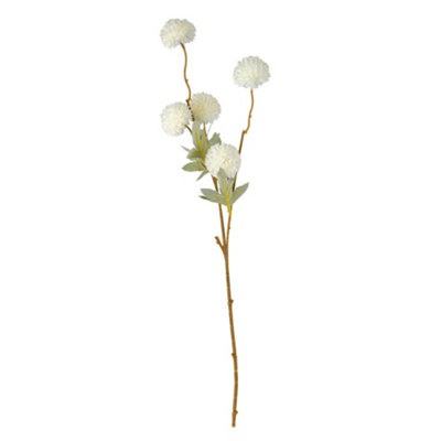 Candlelight White Kiku Artificial Foliage (H) 500Mm