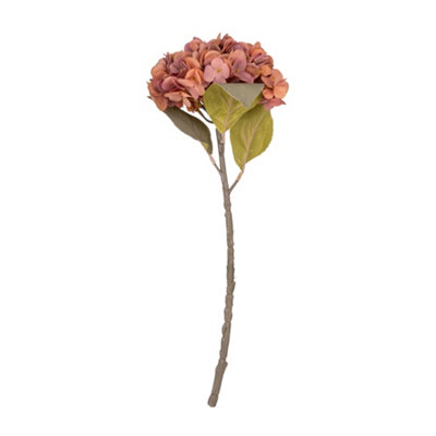 Candlelight Dusky Pink Hydrangea Single Stem Artificial Flower (H) 480Mm