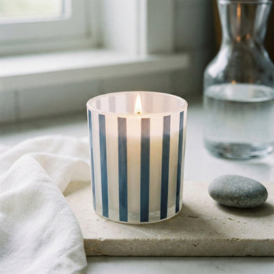 Candlelight Blue Stripe Sea Salt Small Jar Candle
