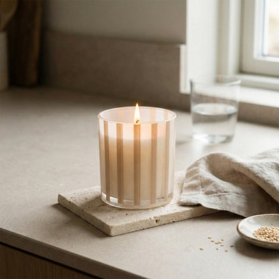 Candlelight Sesame Stripe Vanilla Small Jar Candle