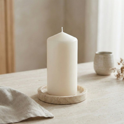 Candlelight Ivory Plain Unscented Medium Pillar Candle