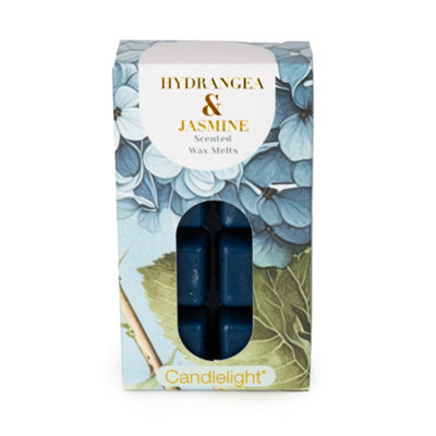 Candlelight Dark Blue Floral Hydrangea & Jasmine Small Wax Melt