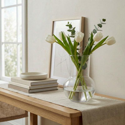 Candlelight Small Clear Glass Vase, (H)20Cm (D)13.5Cm