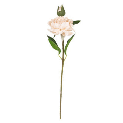 Candlelight Vintage Cream Peony Single Stem Artificial Flower (H) 580Mm