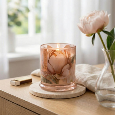 Candlelight Pink Floral Peony & Waterlily Small Jar Candle