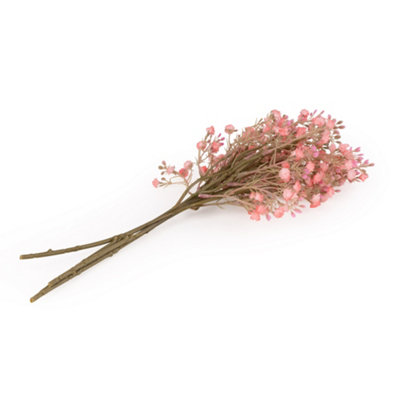 Candlelight Pink Gypsophila Bunch Artificial Flower (H) 380Mm