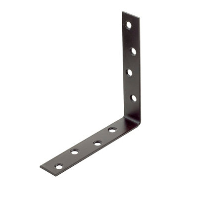 Abru Brown Powder-Coated Steel Light Duty Angle Bracket (H)100Mm (W)20Mm (L)100Mm