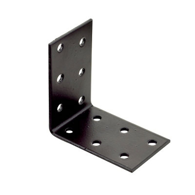 Abru Brown Powder-Coated Steel Perforated Angle Bracket (H)40Mm (W)60Mm (L)60Mm