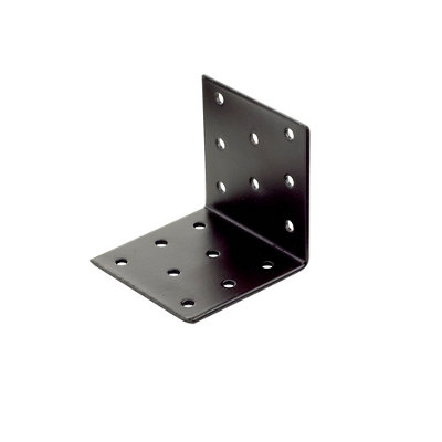 Abru Brown Powder-Coated Steel Perforated Angle Bracket (H)60Mm (W)60Mm (L)60Mm