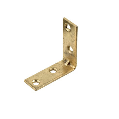 Abru Brass Effect Steel Light Duty Angle Bracket (H)15Mm (W)40Mm (L)40Mm