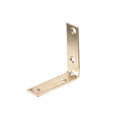 Abru Brass Effect Steel Light Duty Angle Bracket (H)15Mm (W)50Mm (L)50Mm