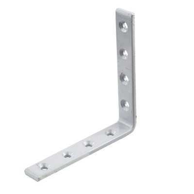 Abru Chrome Effect Powder-Coated Steel Heavy Duty Angle Bracket (H)20Mm (W)120Mm (L)120Mm