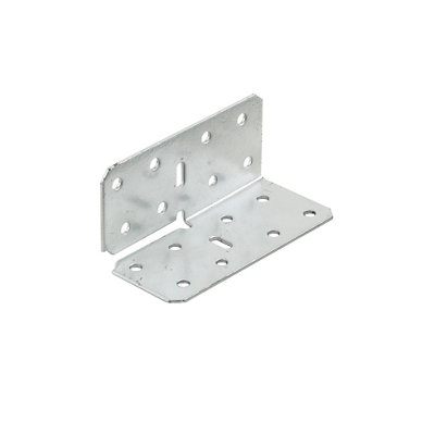 Abru Silver Effect Powder-Coated Steel Angle Bracket (H)88Mm (W)40Mm (L)40Mm