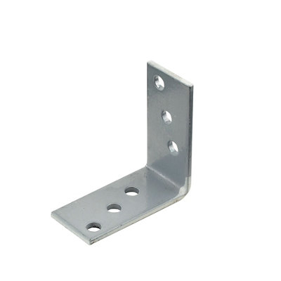 Abru Silver Effect Powder-Coated Steel Mini Angle Bracket (H)20Mm (W)40Mm (L)40Mm