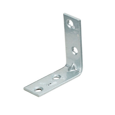 Abru Silver Effect Powder-Coated Steel Light Duty Angle Bracket (H)15Mm (W)40Mm (L)40Mm