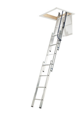 Werner 3 Section Easy Stow Aluminium Loft Ladder 2.13m