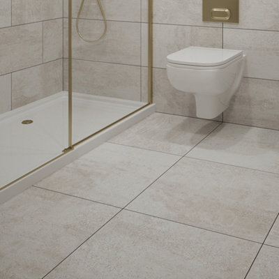 Johnson Tiles Ashlar Crafted Grey Matt Stone Effect Textured Porcelain Indoor Wall & Floor Tile, Pack Of 4, (L)600mm (W)600mm
