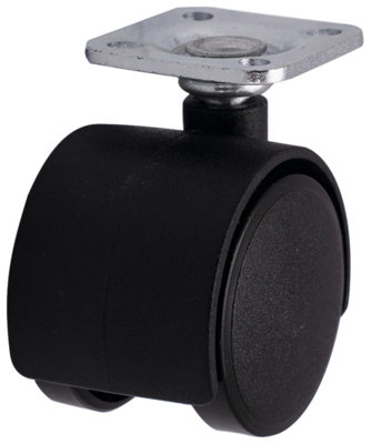 B&Q Unbraked Light Duty Swivel Twin Wheels Castor Wc9, (Dia)35Mm (H)50.5Mm (Max. Weight)18Kg