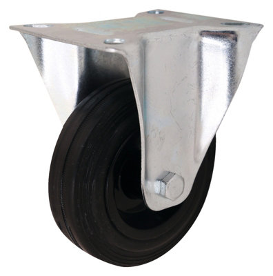 B&Q Unbraked Heavy Duty Fixed Castor Wc44, (Dia)100Mm (H)127Mm (Max. Weight)75Kg
