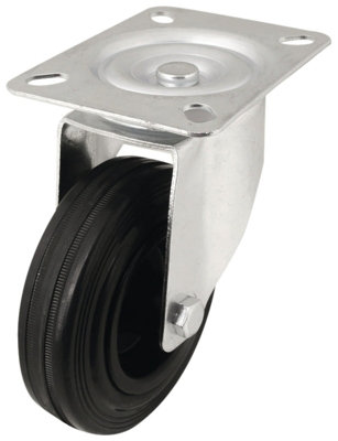 B&Q Unbraked Heavy Duty Swivel Castor Wc48, (Dia)100Mm (H)127Mm (Max. Weight)75Kg
