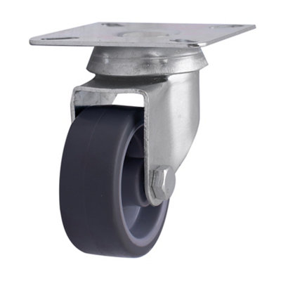 B&Q Unbraked Light Duty Swivel Castor Wc58, (Dia)50Mm (H)69.2Mm (Max. Weight)30Kg
