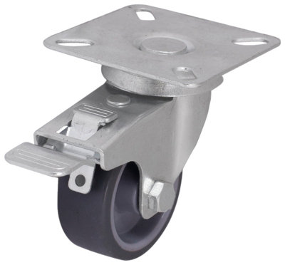 B&Q Braked Light Duty Swivel Castor Wc59, (Dia)50Mm (H)71Mm (Max. Weight)30Kg