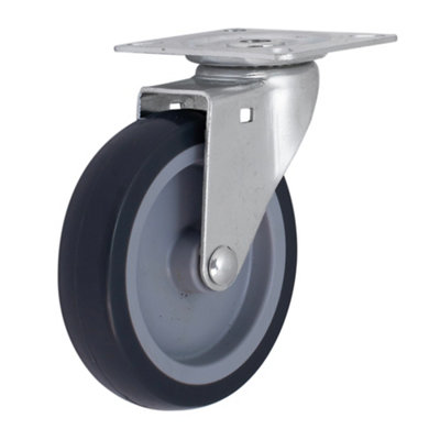 B&Q Unbraked Heavy Duty Swivel Castor Wc68, (Dia)100Mm (H)120Mm (Max. Weight)70Kg