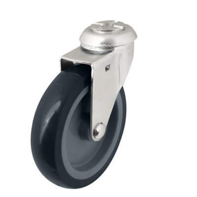 B&Q Unbraked Heavy Duty Swivel Castor Wc70, (Dia)100Mm (H)121.5Mm (Max. Weight)70Kg