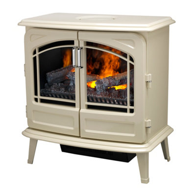 Dimplex Optimyst 2000W Gloss Crème Cast Enamel Effect Electric Stove (H)660Mm (W)620Mm